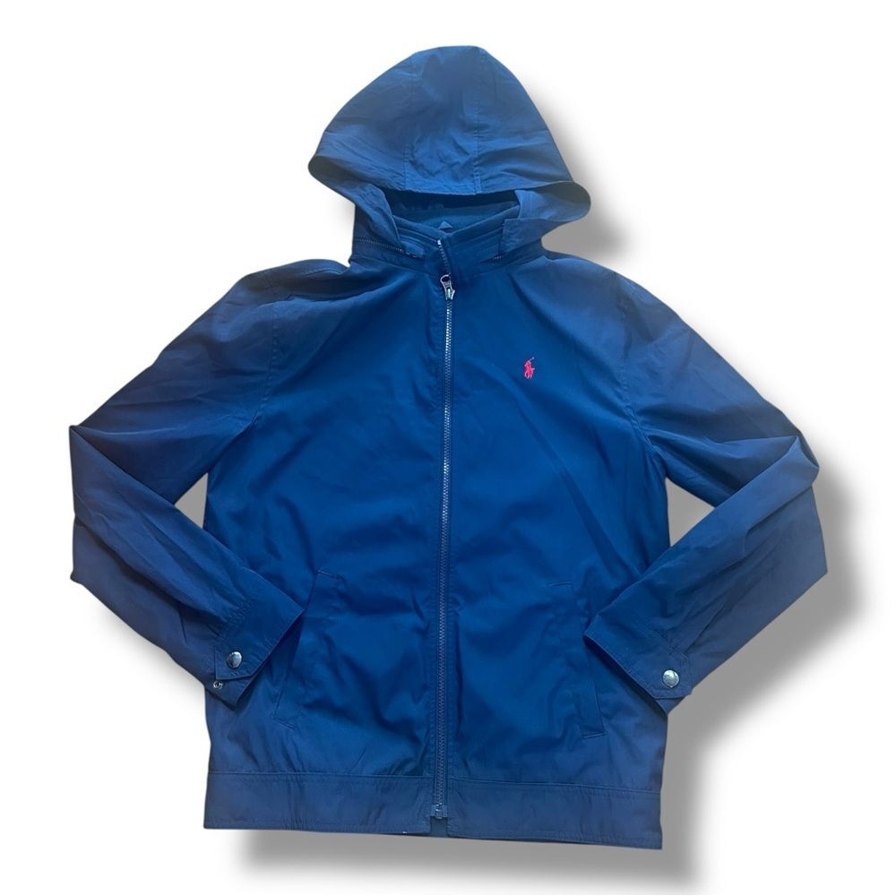 POLO Ralph Lauren Blue Kids P-Layer 1 Hooded Jacket Size XL 18-20 Outdoor Zip - Picture 2 of 15